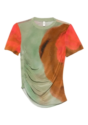 SIR. print buttoned top - Green