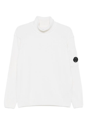 C.P. Company turtleneck lens-detail sweater - White