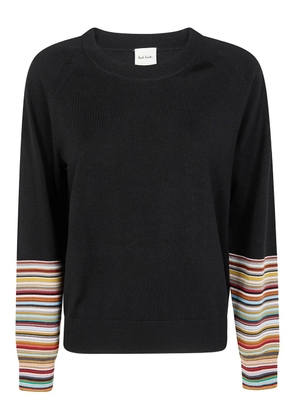 Paul Smith Artist Stripe-cuff sweater - Black