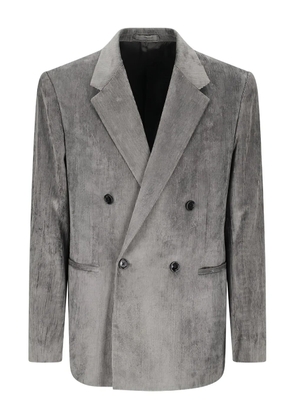 Lardini double-breasted corduroy jacket - Grey
