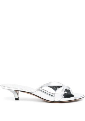 Paris Texas 40mm leather mules - Silver