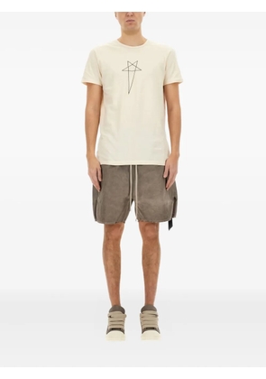 Rick Owens DRKSHDW zip frayed shorts - Grey