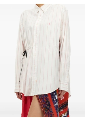 1/OFF striped drawstring dress - White