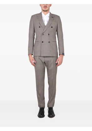 Lardini double-breasted checked-pattern suit - Brown