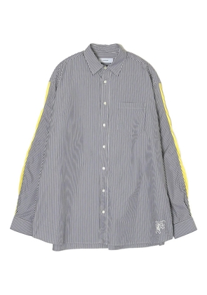 Facetasm striped panelled shirt - Blue