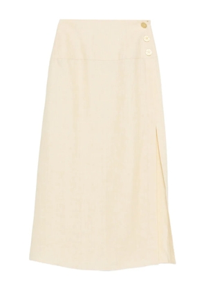 Le Kasha button-front split skirt - Yellow