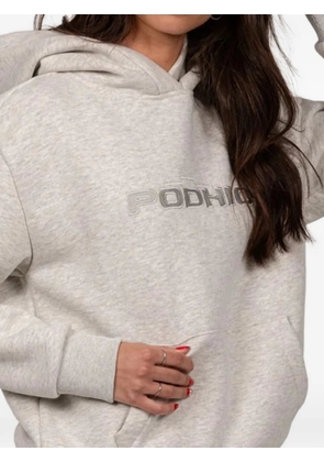 PODHIO logo-detail hoodie - Grey