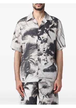 MSGM graphic-print short-sleeve shirt - Grey