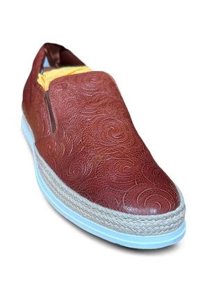 Tod's patterned leather loafers - Red