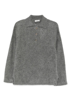 Soft Goat Brushed knit polo shirt - Grey