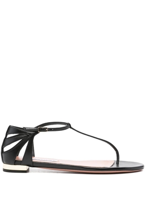 Aquazzura leather fan-cut sandals - Black