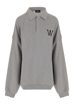 We11done logo-embellished polo shirt - Grey