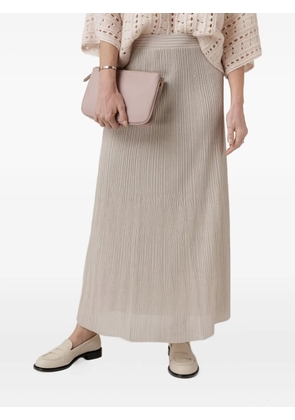 D.Exterior pleated linen maxi skirt - LINO