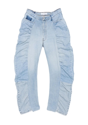 E.L.V DENIM Roan ruffled-panel jeans - Blue