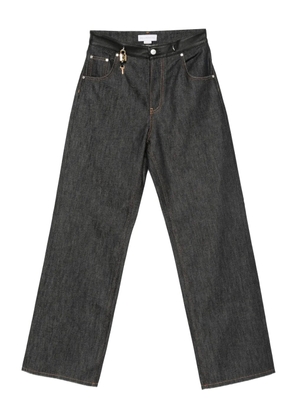 Stella McCartney leather-trim key-detail jeans - Blue