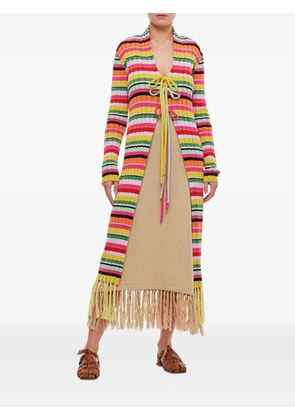 Gio Giovanni Gerosa striped fringe cardigan - Yellow