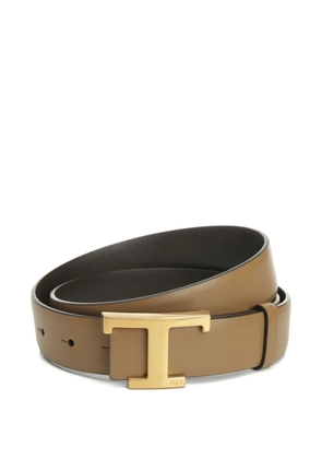 Tod's leather T-buckle belt - Neutrals
