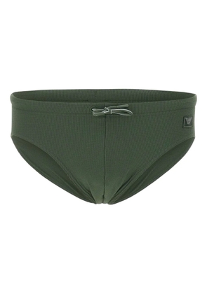 Emporio Armani fine-ribbed swim briefs - Green