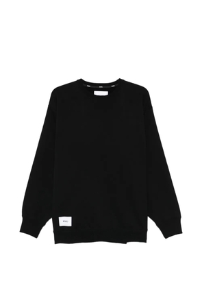 WTAPS logo-patch crew-neck sweatshirt - Black