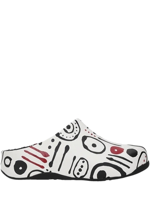 FitFlop graphic-print mules - White