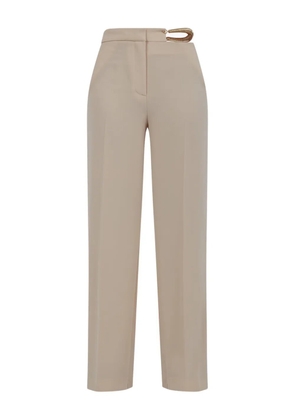 SIMONA CORSELLINI buckle-fastening straight trousers - Neutrals