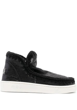 Mou grained-leather whipstitch sneakers - Black