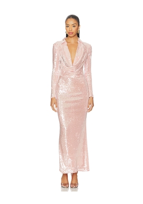 Bardot Lorel Sequin Mesh Midi Dress in Pink. Size M. Also in XL, XS.