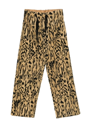 Forte Forte animal-print straight-leg trousers - Brown