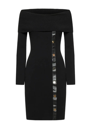 SIMONA CORSELLINI off-shoulder button-detail mini dress - Black