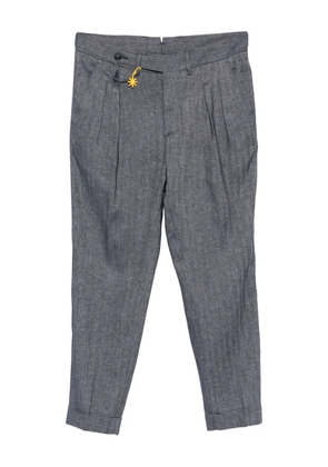 Manuel Ritz pleated star-detail trousers - Blue