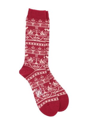 Antipast fair isle-knit socks - Red