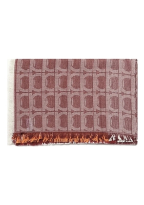 Ferragamo Gancini-pattern cotton scarf - Red