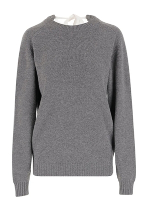 Carven neck-tie cashmere sweater - Grey