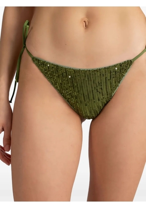 MC2 Saint Barth sequined tie-side bikini bottoms - Green
