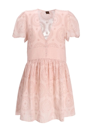 BOSS embroidered short-sleeve dress - Pink