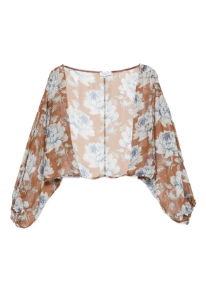 GIADA CURTI floral-print jacket - Brown