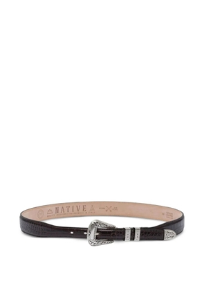 ADRIANO MENEGHETTI crocodile-effect buckle belt - Brown