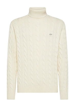 Sun68 cable-knit turtleneck sweater - White