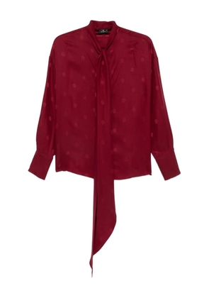 ETRO dotted-print tie-neck blouse - Red