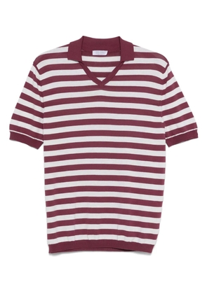 Gran Sasso striped polo-neck T-shirt - Red