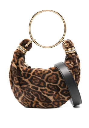 Chloé bracelet-handle shearling shoulder bag - Brown