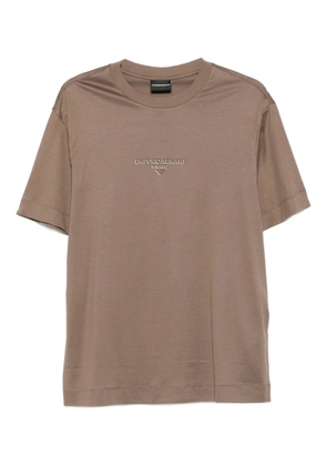 Emporio Armani logo-embroidered T-shirt - Brown