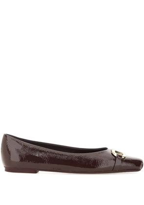 Ferragamo buckle ballet flats - Brown