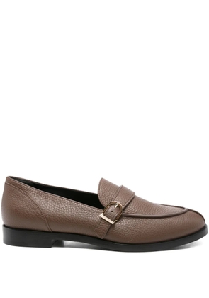 Giorgio Armani buckle-detail leather loafers - Brown