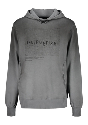 ISO.POETISM drawstring-hood graphic hoodie - Grey