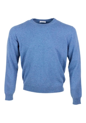 Malo round-neck wool sweater - Blue