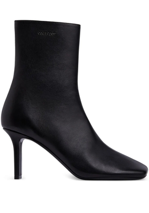 Courrèges leather square-toe ankle boots - Black
