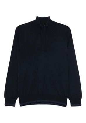 Canali half-zip high-neck sweater - Blue