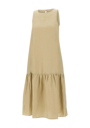 kaos flounced-hem sleeveless dress - Neutrals