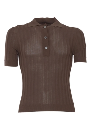 Filippo De Laurentiis ribbed polo top - Brown